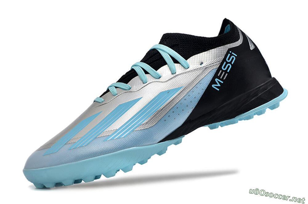Men's Adidas X Crazyfast.1 TF Football Shoes - Blue/Silver/Black 5