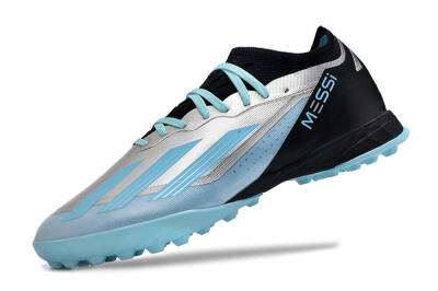 Men's Adidas X Crazyfast.1 TF Football Shoes - Blue/Silver/Black