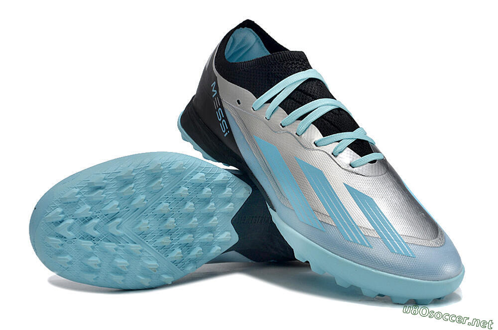 Men's Adidas X Crazyfast.1 TF Football Shoes - Blue/Silver/Black 3