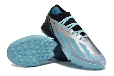 Men's Adidas X Crazyfast.1 TF Football Shoes - Blue/Silver/Black