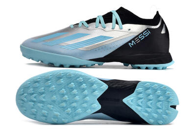 Men's Adidas X Crazyfast.1 TF Football Shoes - Blue/Silver/Black