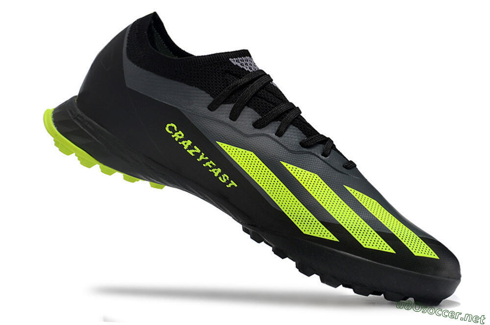 Men's Adidas X Crazyfast.1 TF Football Shoes - Black/Yellow 4