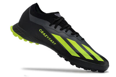 Men's Adidas X Crazyfast.1 TF Football Shoes - Black/Yellow