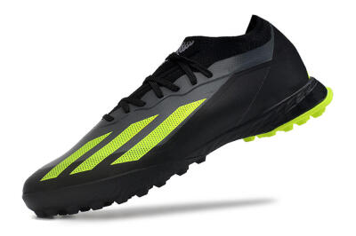 Men's Adidas X Crazyfast.1 TF Football Shoes - Black/Yellow