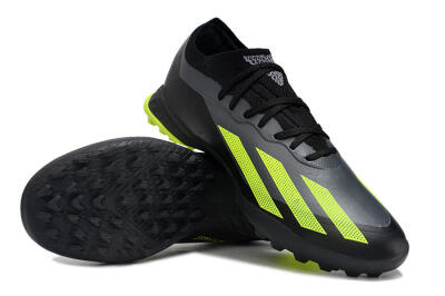 Men's Adidas X Crazyfast.1 TF Football Shoes - Black/Yellow