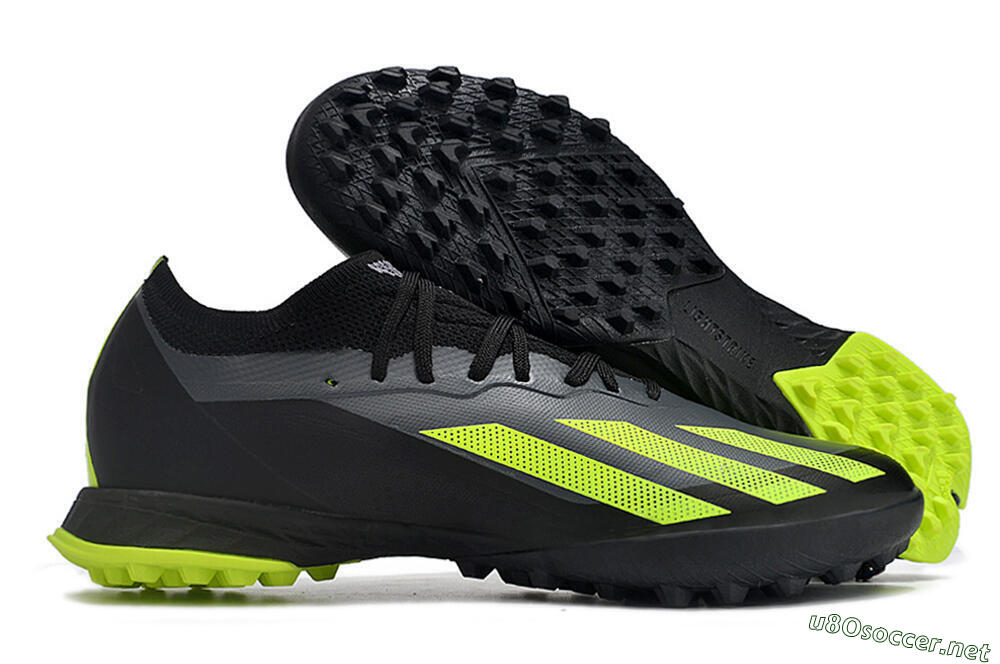 Men's Adidas X Crazyfast.1 TF Football Shoes - Black/Yellow 2