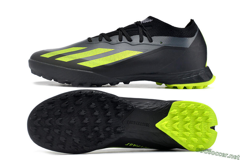 Men's Adidas X Crazyfast.1 TF Football Shoes - Black/Yellow 1