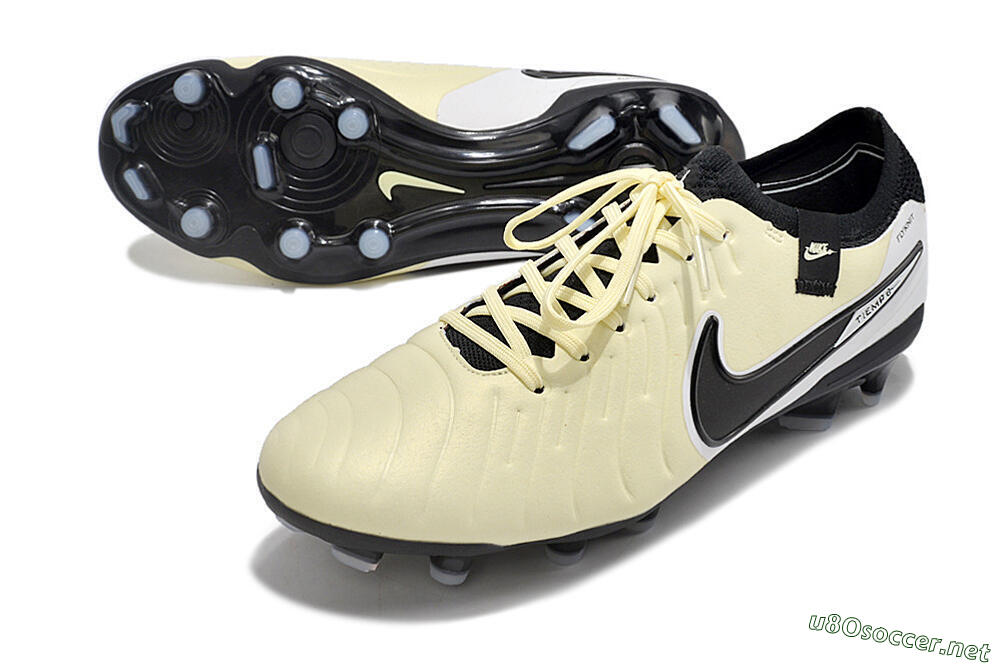 Men's NikeTiempo Legend 10 Elite FG Football Boots - Yellow/Black/White 3