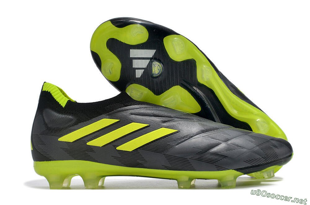 Men's Adidas Copa Pure+ FG Football Boots - Black/Green 2