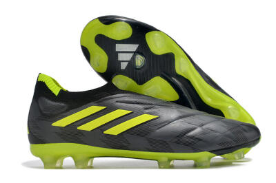 Men's Adidas Copa Pure+ FG Football Boots - Black/Green