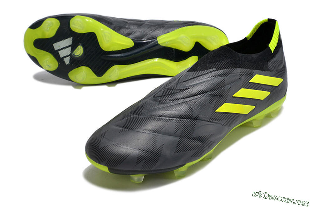 Men's Adidas Copa Pure+ FG Football Boots - Black/Green 3