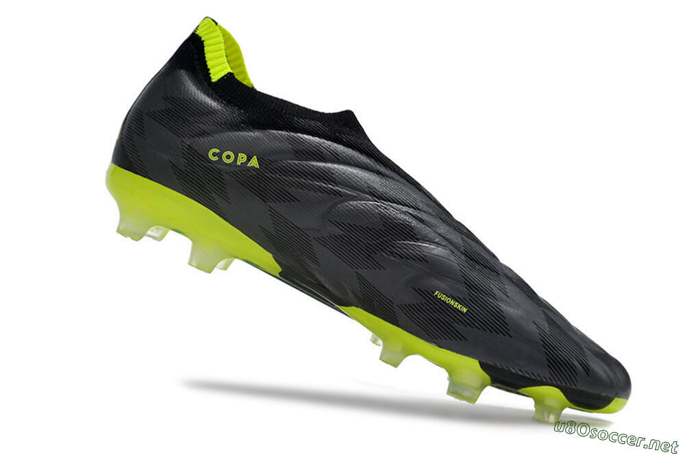Men's Adidas Copa Pure+ FG Football Boots - Black/Green 4