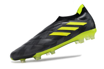 Men's Adidas Copa Pure+ FG Football Boots - Black/Green