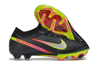 Unisex Nike Air Zoom Mercurial Vapor 15 Elite FG Football Boots - Black/Silver/Green/Red