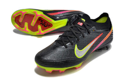Unisex Nike Air Zoom Mercurial Vapor 15 Elite FG Football Boots - Black/Silver/Green/Red