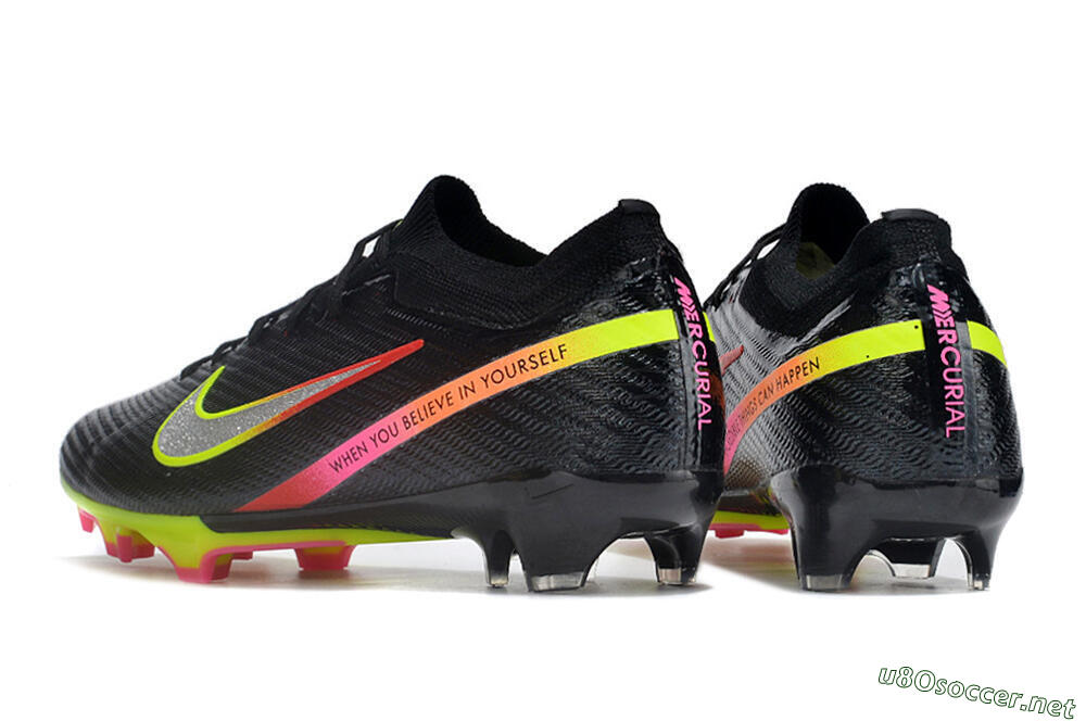 Unisex Nike Air Zoom Mercurial Vapor 15 Elite FG Football Boots - Black/Silver/Green/Red 4