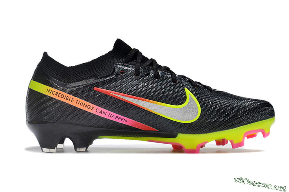Unisex Nike Air Zoom Mercurial Vapor 15 Elite FG Football Boots - Black/Silver/Green/Red 5
