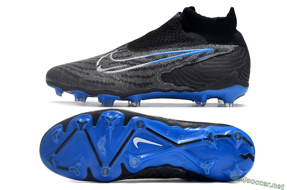 Men's Nike Phantom GX Elite DF Link FG Football Boots - Grey/Black/Blue 1