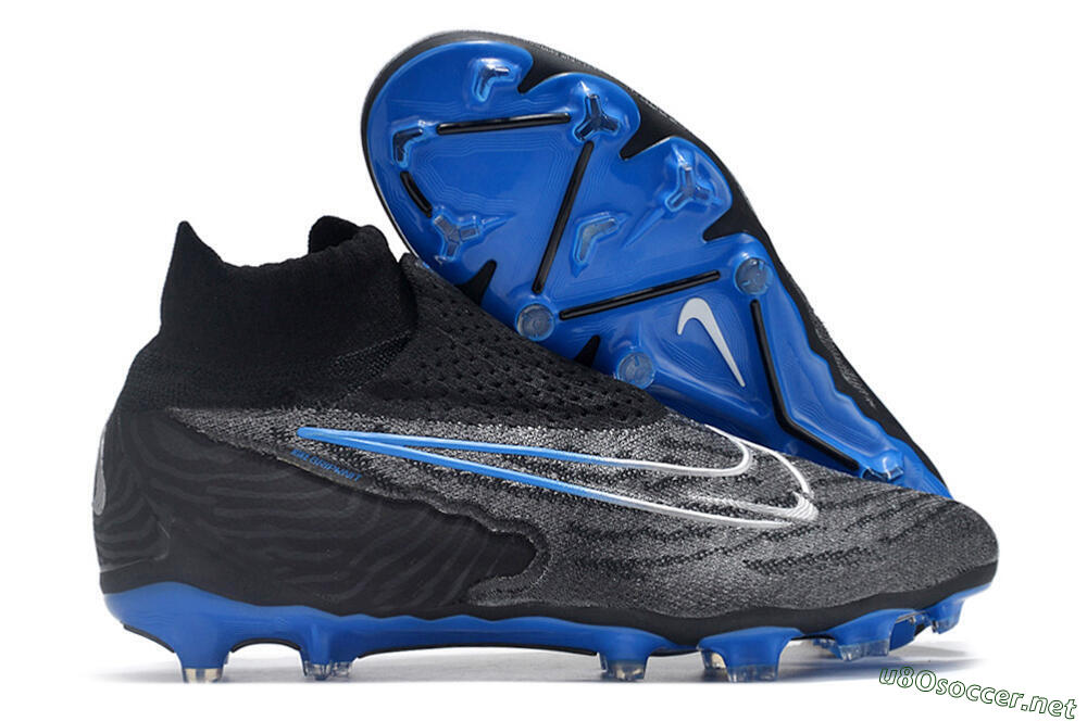 Men's Nike Phantom GX Elite DF Link FG Football Boots - Grey/Black/Blue 2