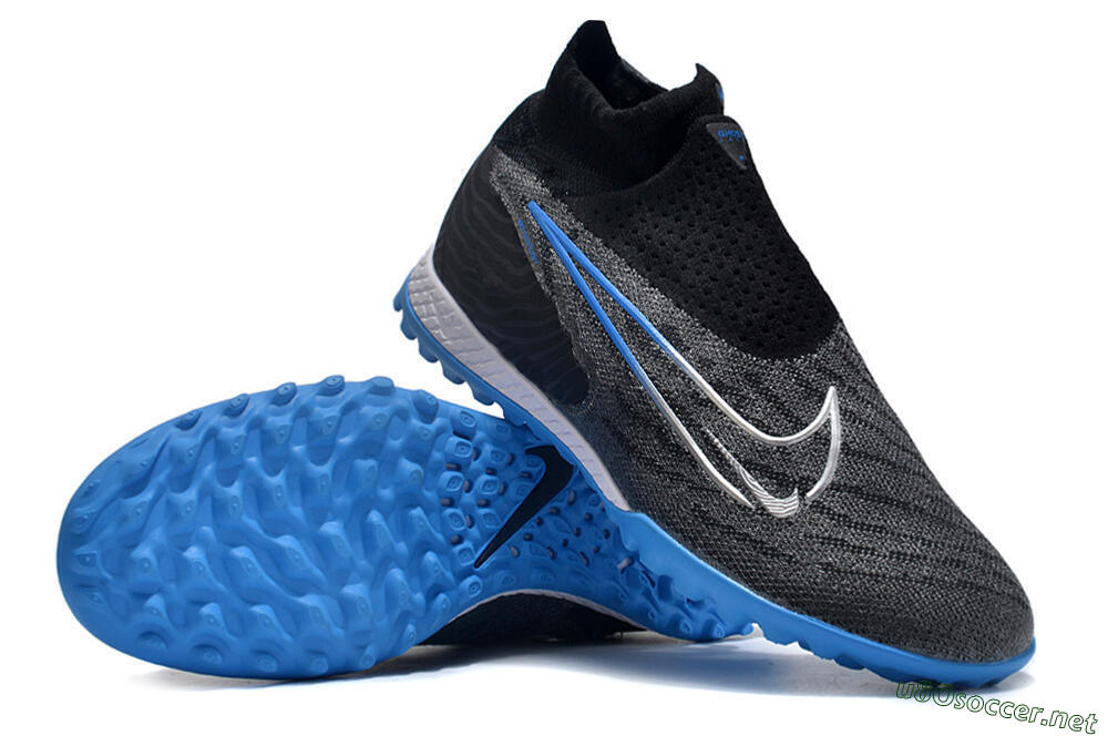 Unisex Nike Phantom GX Elite DF Link TF Football Shoes - Black/Blue/White 3