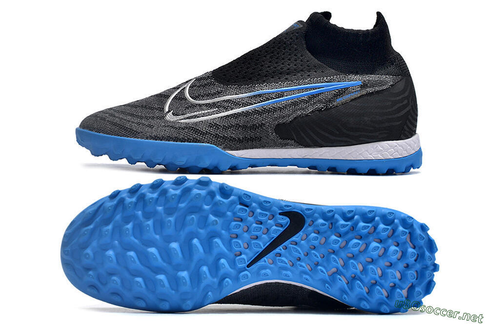 Unisex Nike Phantom GX Elite DF Link TF Football Shoes - Black/Blue/White 1