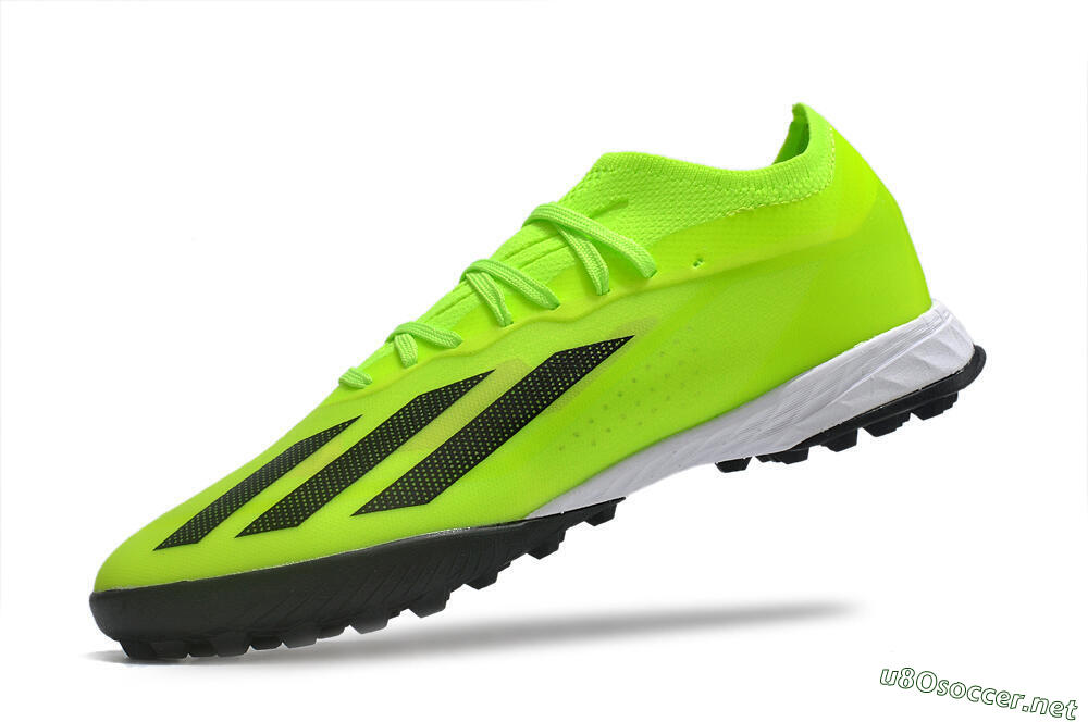 Men's Adidas X Crazyfast.1 TF Football Shoes - Green/Black/White 5
