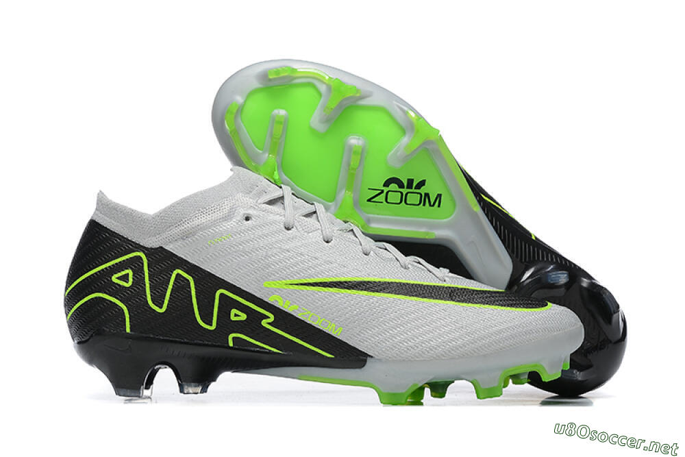 Men's Nike Air Zoom Mercurial Vapor 15 Elite FG Football Boots - White/Black/Green 2