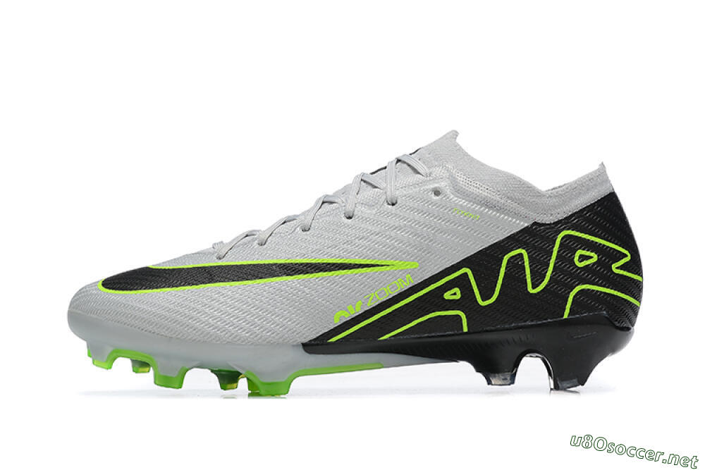 Men's Nike Air Zoom Mercurial Vapor 15 Elite FG Football Boots - White/Black/Green 0