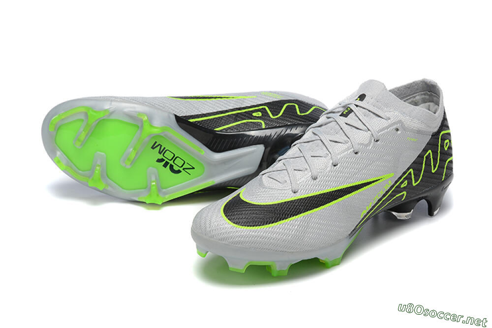Men's Nike Air Zoom Mercurial Vapor 15 Elite FG Football Boots - White/Black/Green 3