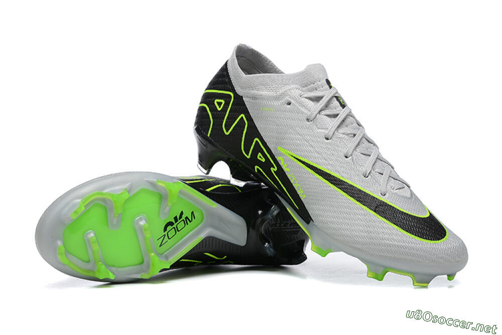 Men's Nike Air Zoom Mercurial Vapor 15 Elite FG Football Boots - White/Black/Green 4
