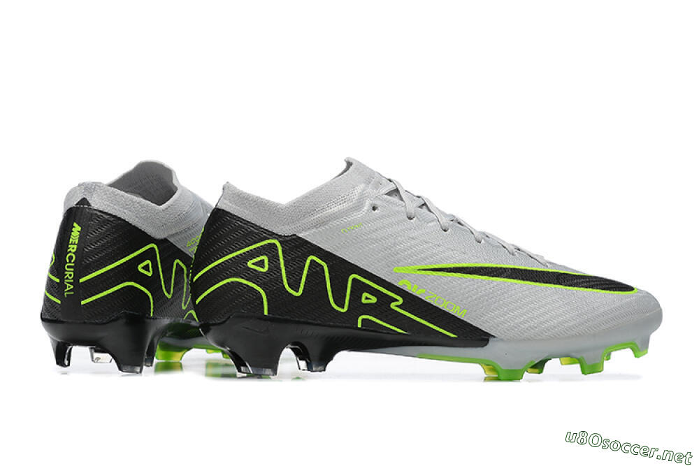 Men's Nike Air Zoom Mercurial Vapor 15 Elite FG Football Boots - White/Black/Green 8