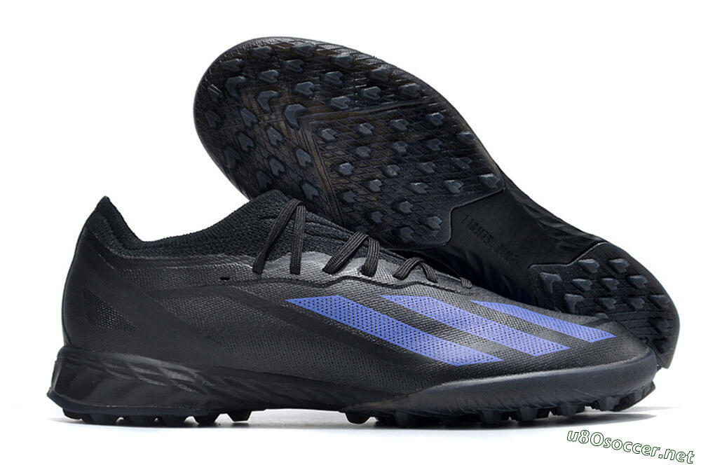 Men's Adidas X Crazyfast.1 TF Football Shoes - Black/Blue 2