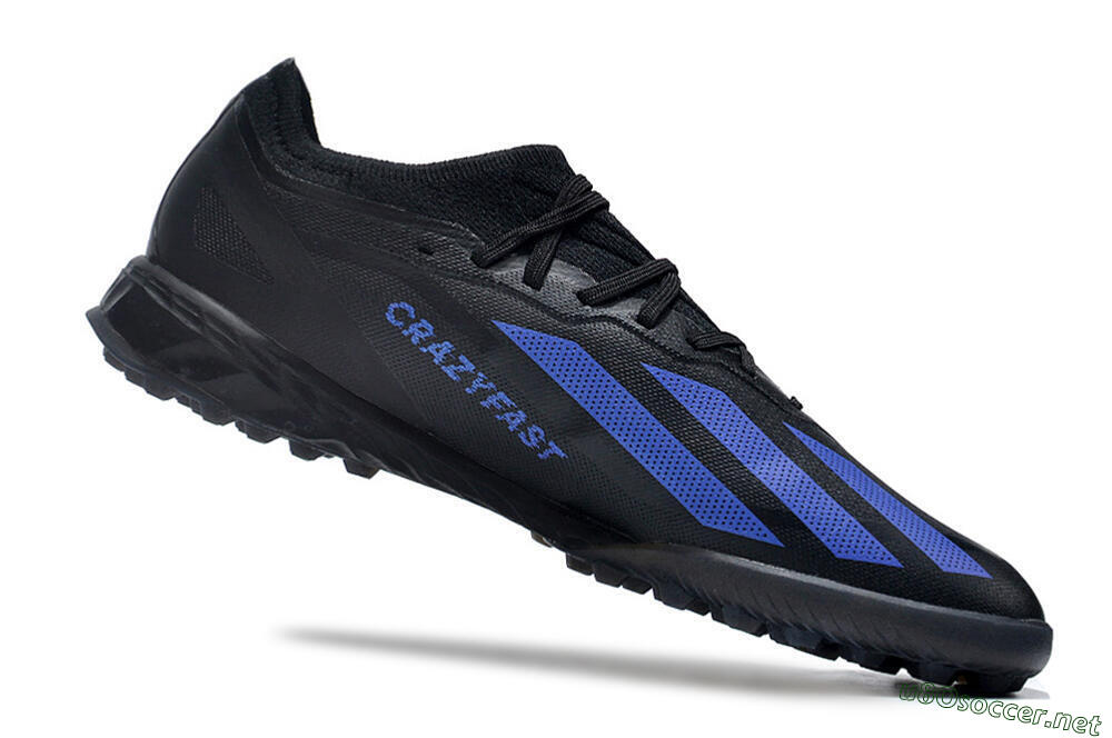 Men's Adidas X Crazyfast.1 TF Football Shoes - Black/Blue 4