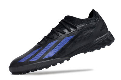 Men's Adidas X Crazyfast.1 TF Football Shoes - Black/Blue