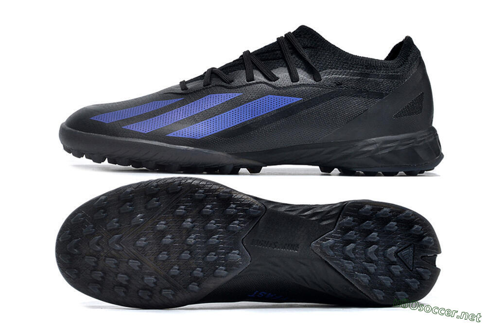 Men's Adidas X Crazyfast.1 TF Football Shoes - Black/Blue 1