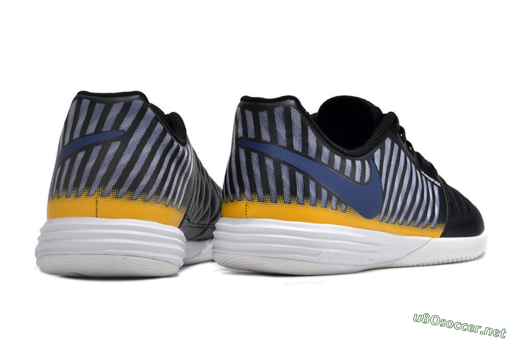 Men's Nike Lunar Gato 2 IC Football Shoes - Black/White/Yellow 4