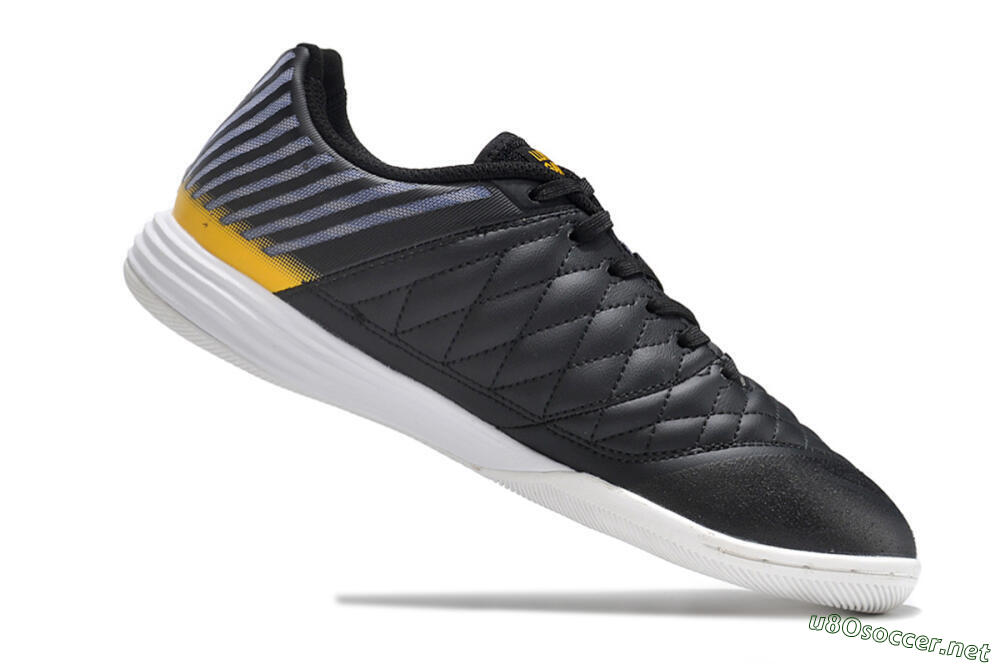 Men's Nike Lunar Gato 2 IC Football Shoes - Black/White/Yellow 5