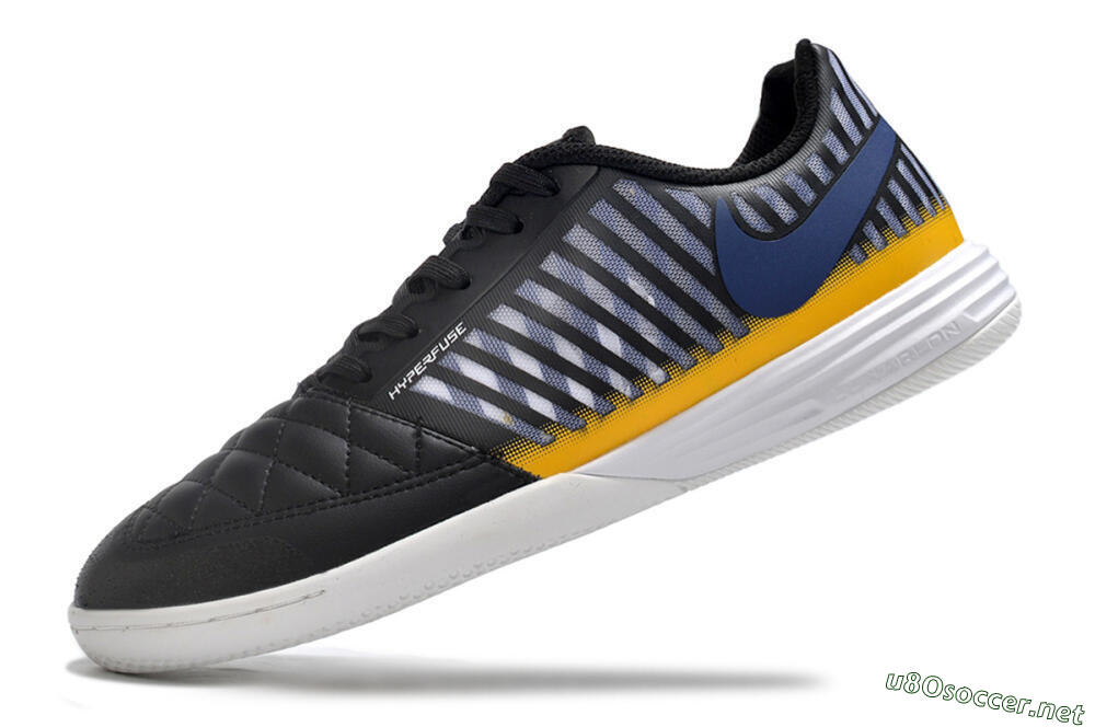 Men's Nike Lunar Gato 2 IC Football Shoes - Black/White/Yellow 6