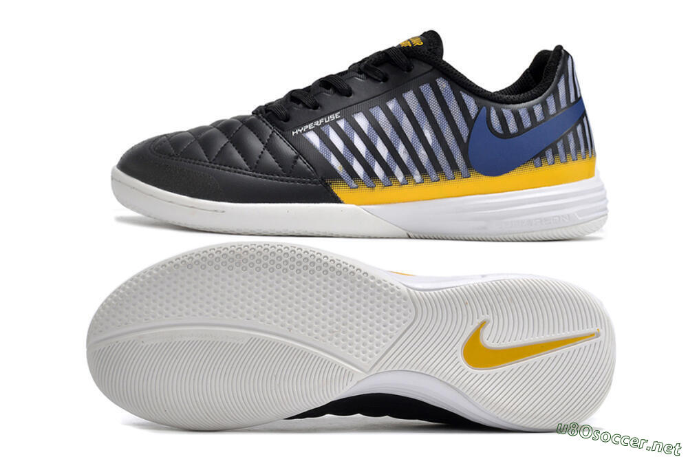Men's Nike Lunar Gato 2 IC Football Shoes - Black/White/Yellow 1