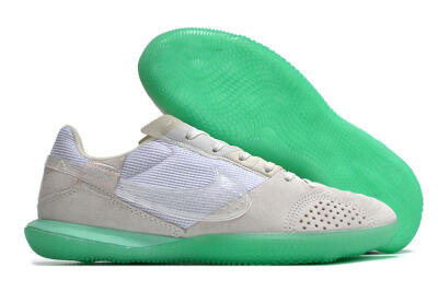 Men's Nike StreetGato IC Football Shoes - Grey/White/Green