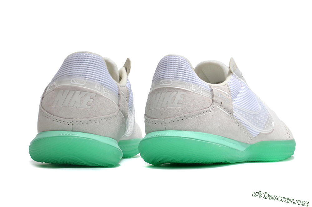 Men's Nike StreetGato IC Football Shoes - Grey/White/Green 5