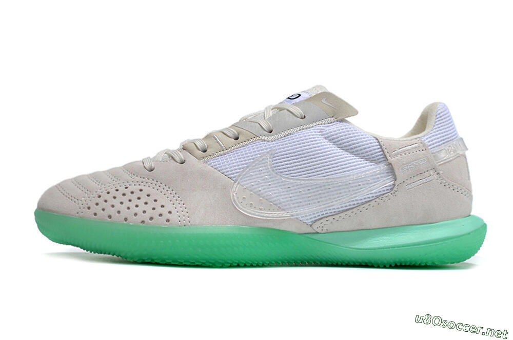 Men's Nike StreetGato IC Football Shoes - Grey/White/Green 0