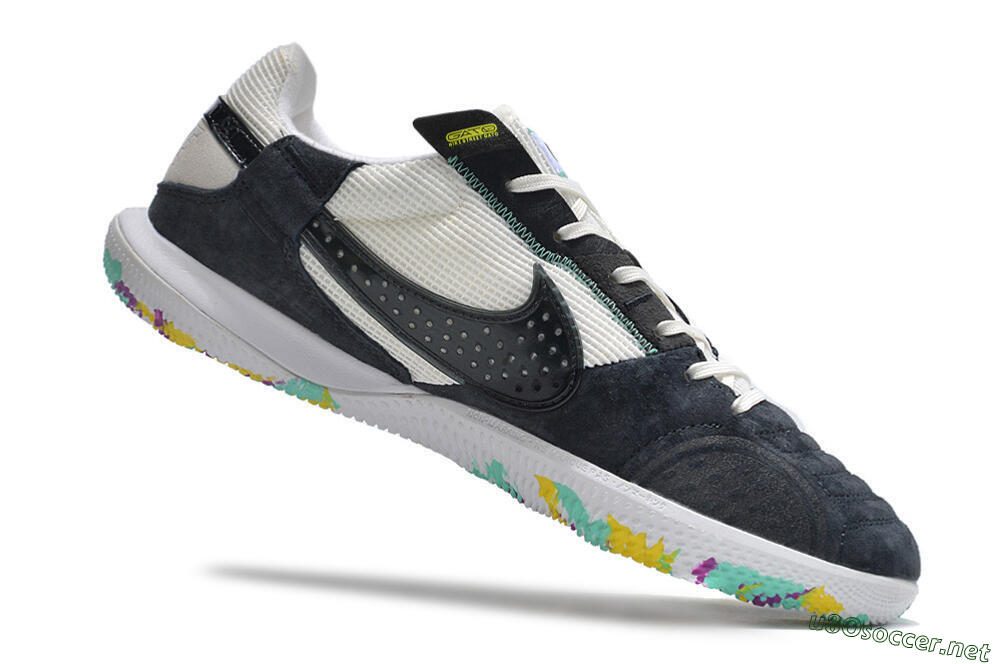 Men's Nike StreetGato IC Football Shoes - Black/White 4