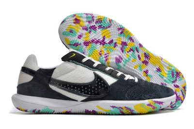Men's Nike StreetGato IC Football Shoes - Black/White