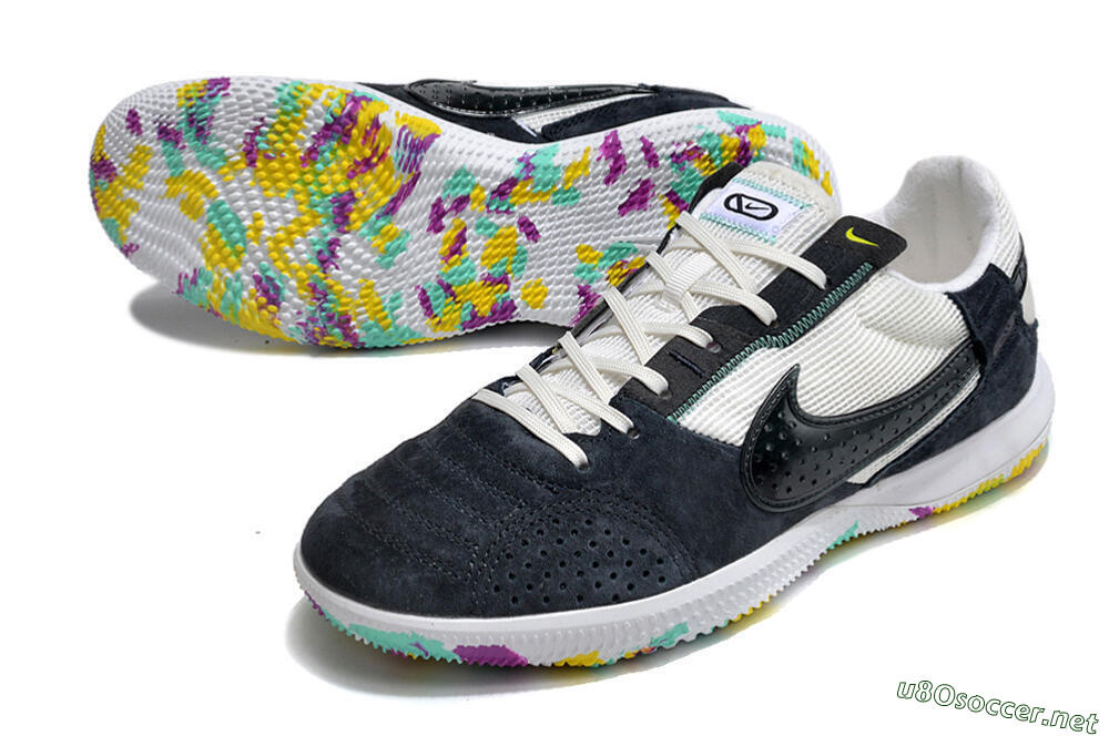 Men's Nike StreetGato IC Football Shoes - Black/White 3