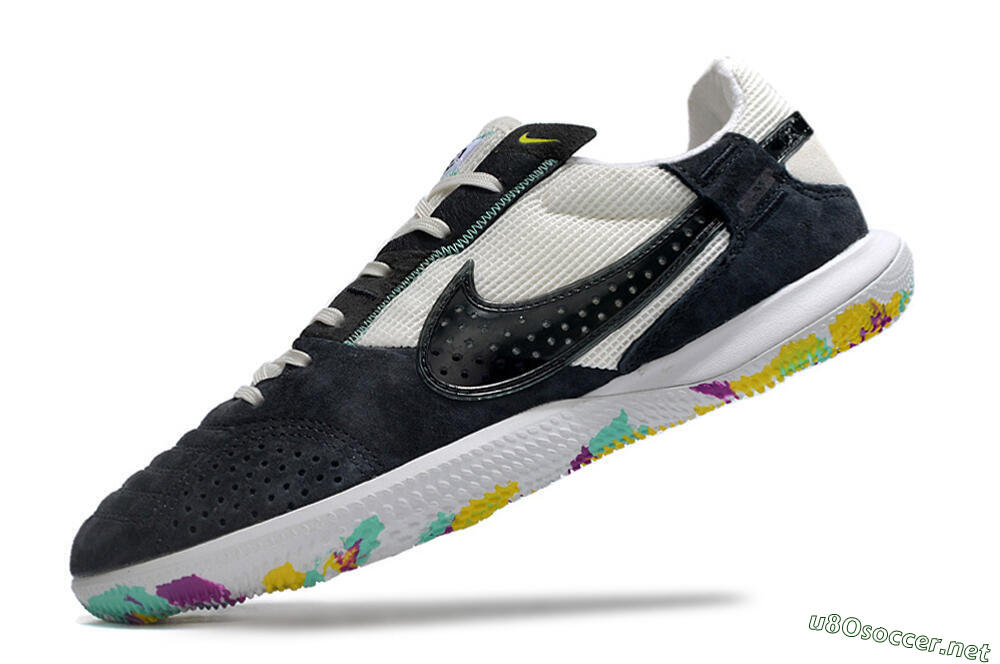 Men's Nike StreetGato IC Football Shoes - Black/White 6