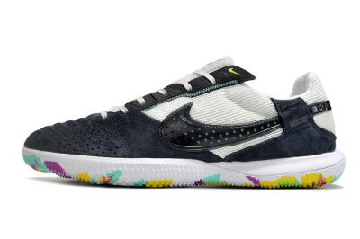 Men's Nike StreetGato IC Football Shoes - Black/White