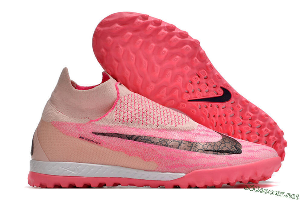 Men's Nike Phantom GX Elite DF Link TF Football Shoes - Pink/Black/White 2