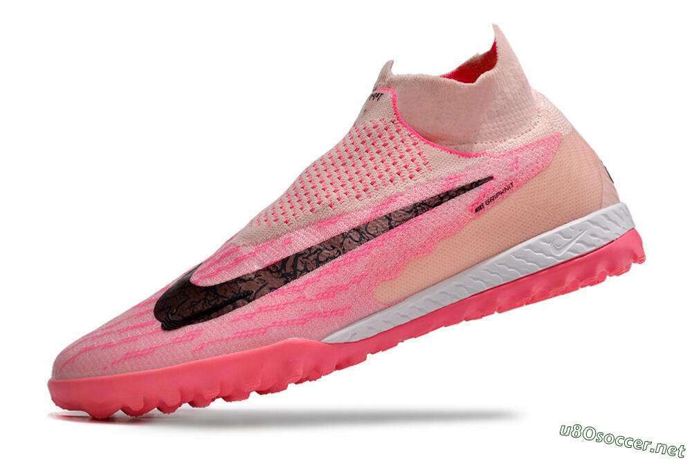 Men's Nike Phantom GX Elite DF Link TF Football Shoes - Pink/Black/White 5