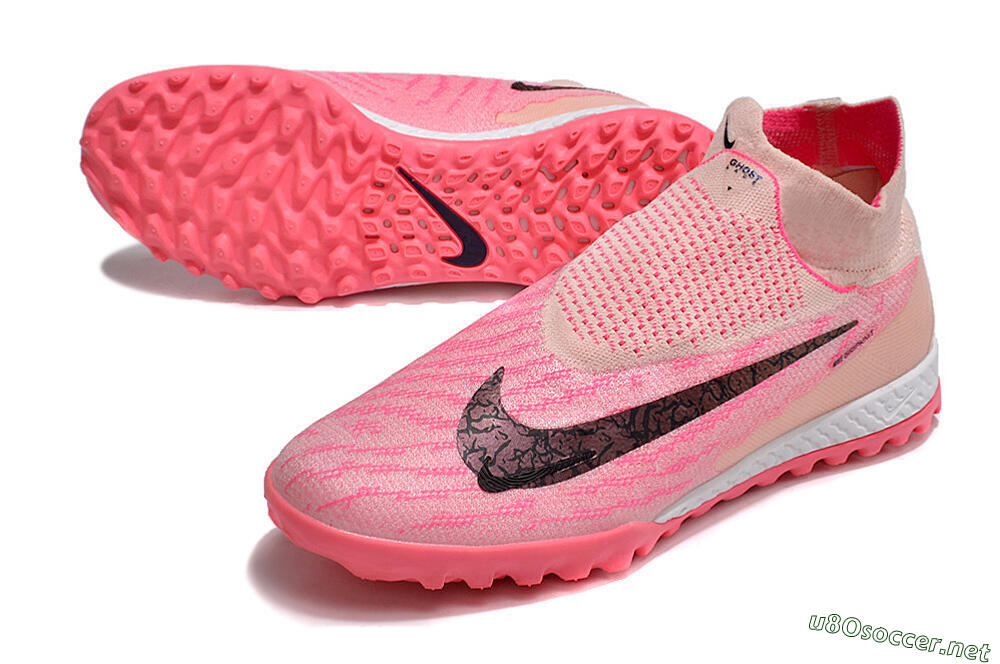 Men's Nike Phantom GX Elite DF Link TF Football Shoes - Pink/Black/White 3
